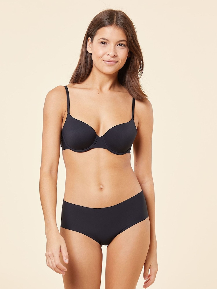ETAM Black Pure Fit N*4 Lightly Padded Underwired Demi Bra - Image 1 of 5