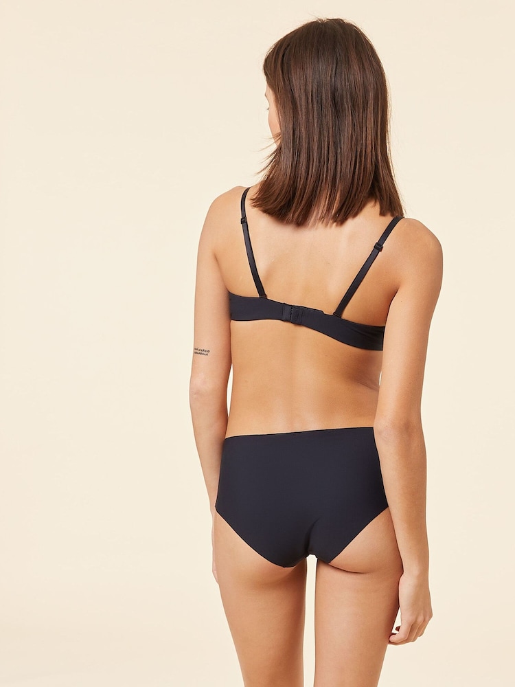 ETAM Black Pure Fit N*4 Lightly Padded Underwired Demi Bra - Image 2 of 5