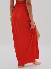 Good American Red Plisse Beach Cover-Up Sarong - Image 4 of 5