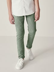Verde mineral - Pantaloni chino stretch (3-17ani) - Image 2 of 6
