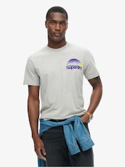 Superdry Stone Beige Marl Great Outdoors Graphic T-Shirt - Image 1 of 5