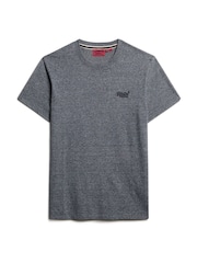 Superdry Eclipse Navy Grey Marl Essential Logo Embroidery T-Shirt - Image 5 of 6