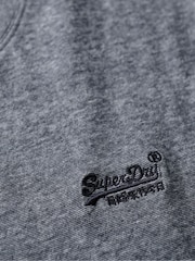 Superdry Eclipse Navy Grey Marl Essential Logo Embroidery T-Shirt - Image 6 of 6