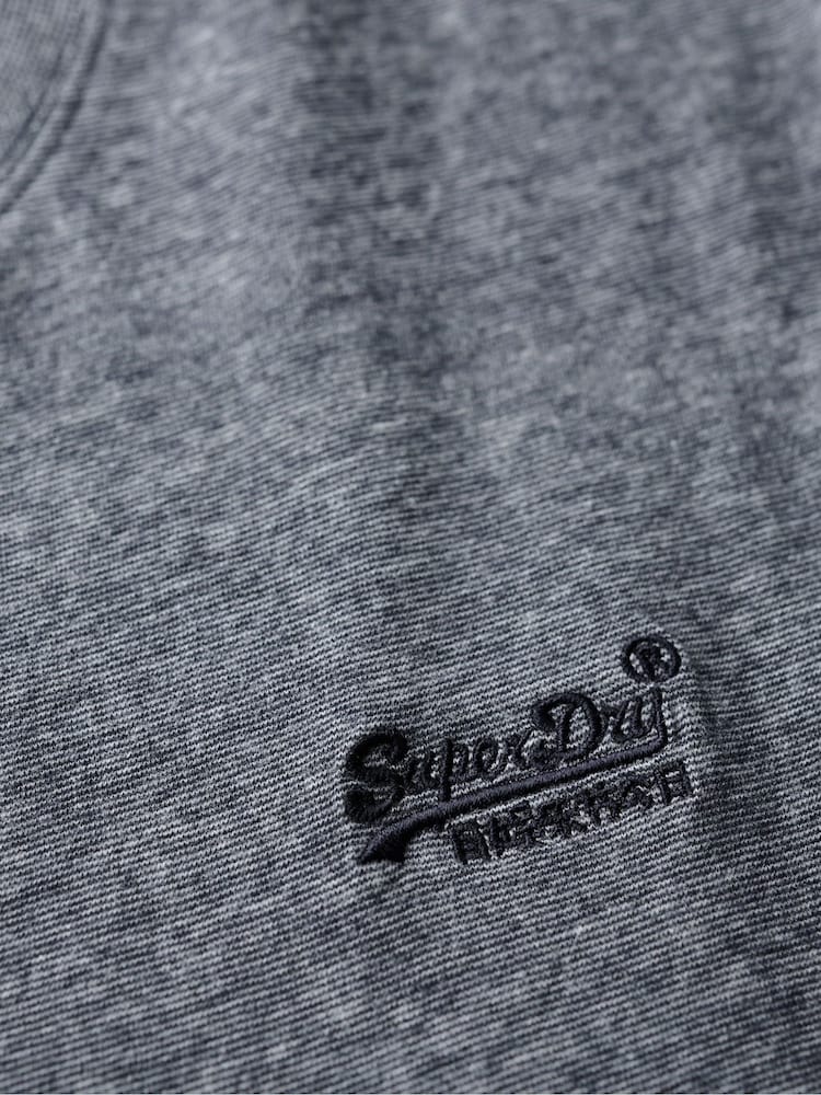 Superdry Eclipse Navy Grey Marl Essential Logo Embroidery T-Shirt - Image 6 of 6