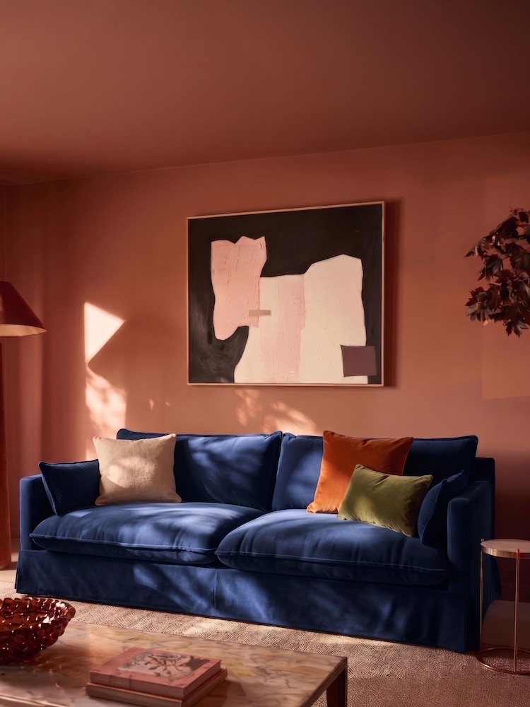 Swoon Ink Keswick Easy Velvet 4 Seater Sofa - Image 1 of 7
