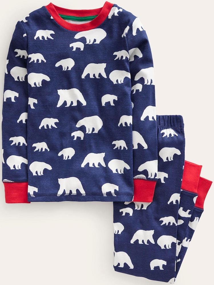 Boden Blue Single Glow-In-The-Dark Christmas Pyjamas - Image 1 of 1