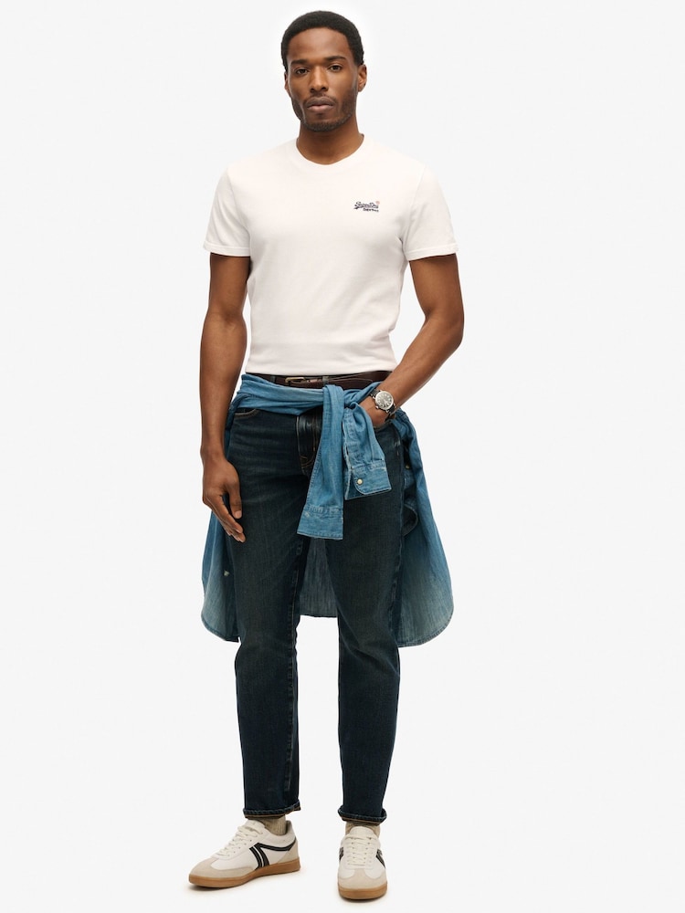 Superdry White Off Essential Logo Embroidery T-Shirt - Image 3 of 6