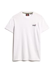 Superdry White Off Essential Logo Embroidery T-Shirt - Image 5 of 6
