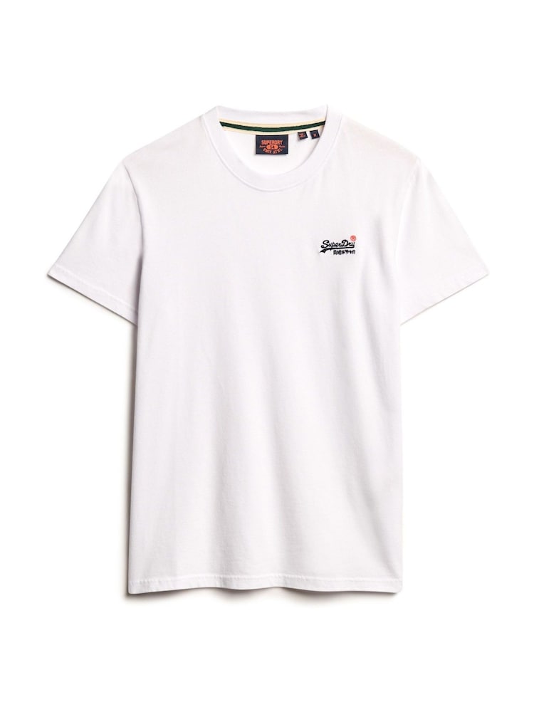 Superdry White Off Essential Logo Embroidery T-Shirt - Image 5 of 6