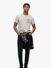 Superdry Athletic Grey Marl Machined Goods Workwear T-Shirt - Image 2 of 9