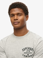 Superdry Athletic Grey Marl Machined Goods Workwear T-Shirt - Image 3 of 9