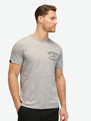 Superdry Athletic Grey Marl Machined Goods Workwear T-Shirt - Image 4 of 9