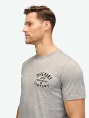 Superdry Athletic Grey Marl Machined Goods Workwear T-Shirt - Image 6 of 9