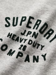 Superdry Athletic Grey Marl Machined Goods Workwear T-Shirt - Image 8 of 9