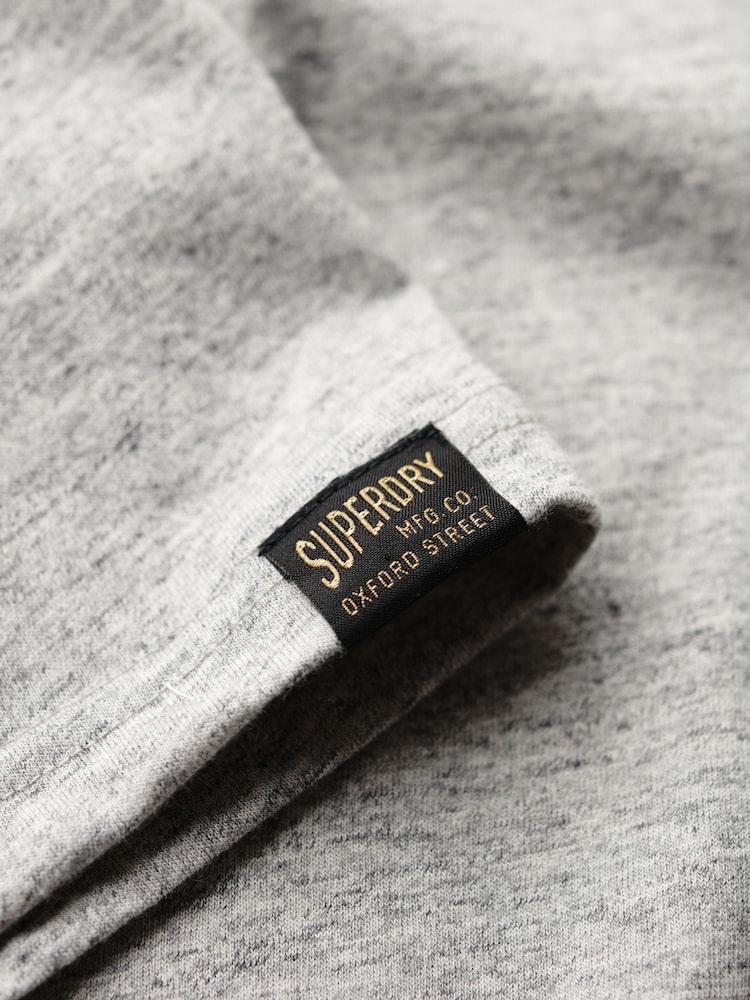 Superdry Athletic Grey Marl Machined Goods Workwear T-Shirt - Image 9 of 9