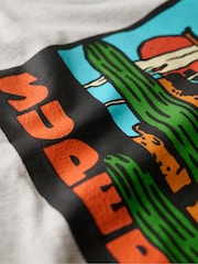 Superdry Glacier Grey Marl 100% Cotton Travel Postcard Graphic T-Shirt - Image 6 of 7