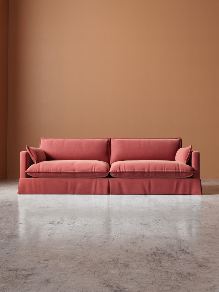 Swoon Brick Keswick Easy Velvet 4 Seater Sofa - Image 2 of 7