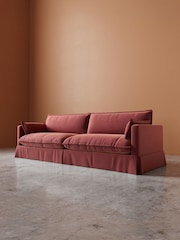Swoon Brick Keswick Easy Velvet 4 Seater Sofa - Image 5 of 7
