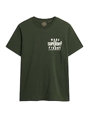 Superdry Dark Olive Marl Machined Goods Workwear T-Shirt - Image 4 of 6