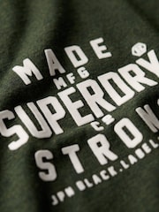 Superdry Dark Olive Marl Machined Goods Workwear T-Shirt - Image 6 of 6