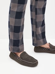 Grey Luxury Signature Suede Moccasin Slippers - Image 1 of 6