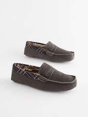 Grey Luxury Signature Suede Moccasin Slippers - Image 2 of 6