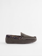 Grey Luxury Signature Suede Moccasin Slippers - Image 3 of 6