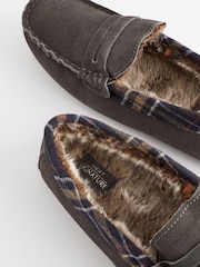 Grey Luxury Signature Suede Moccasin Slippers - Image 6 of 6