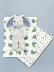 Babyblooms Personalised Bunny With Muslin Wrap Gift Set - Image 1 of 7