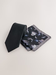 Black Tie Pocket and Square Set - Image 1 of 4
