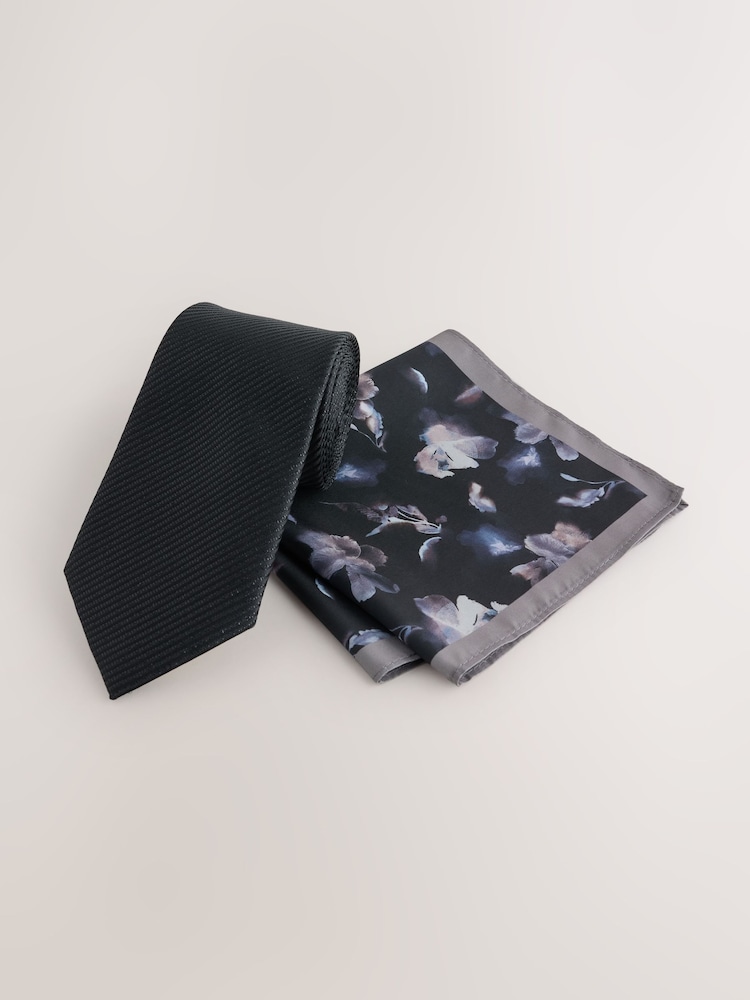 Black Tie Pocket and Square Set - Image 1 of 4 Black Tie Pocket and Square Set - Image 1 of 4