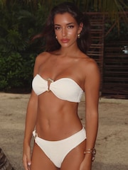Moda Minx Iconic Isle Mangole Scrunch Fabric Fixed Bikini Bottoms With Molten Hardware Detail - Image 3 of 4