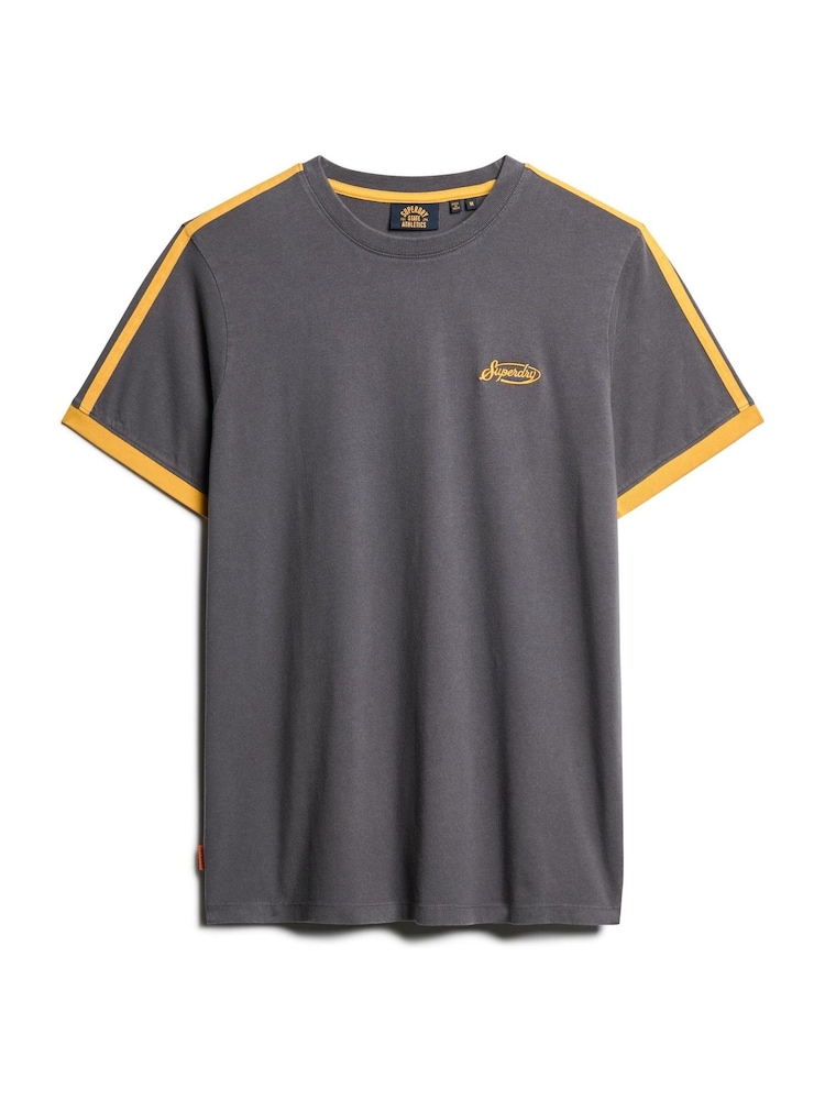 Superdry Graphite Black 100% Cotton Essential Logo Retro T-Shirt - Image 4 of 5