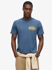 Superdry Navy Marl Classic VL Graphic T-Shirt - Image 2 of 5