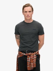 Superdry Olive Navy Vintage Embroidered 100% Cotton T-Shirt - Image 1 of 5