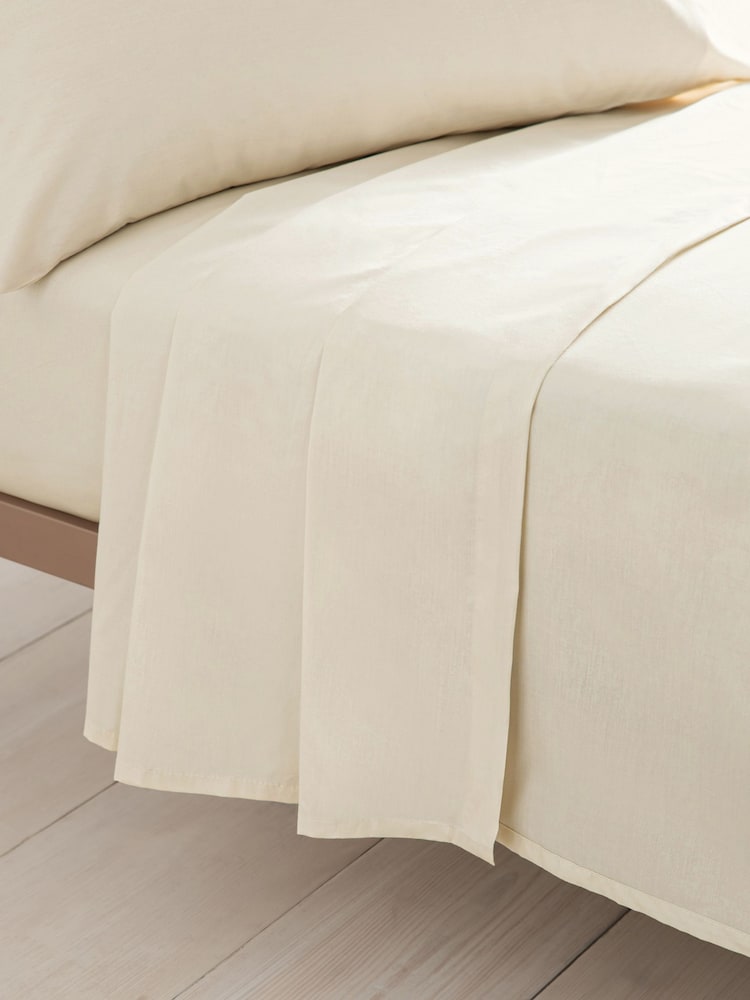 Cream Cotton Rich Flat Sheet - Image 1 of 1 Cream Cotton Rich Flat Sheet - Image 1 of 1