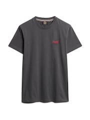 Superdry Graphite Black Red Essential Logo Embroidery T-Shirt - Image 4 of 5