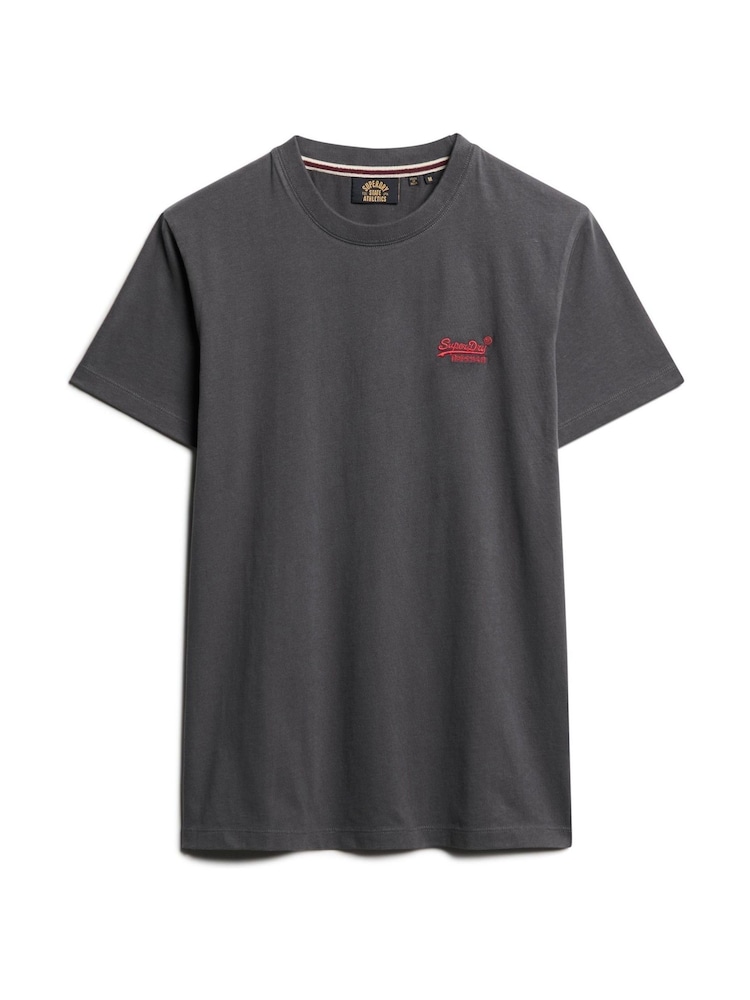 Superdry Graphite Black Red Essential Logo Embroidery T-Shirt - Image 4 of 5