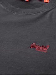 Superdry Graphite Black Red Essential Logo Embroidery T-Shirt - Image 5 of 5
