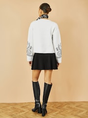 Svart - Yumi Stickad Plisserad Minikjol - Bild 4 av 5