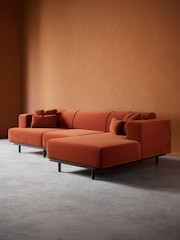 Swoon Burnt Orange Epsom Easy Velvet Right Hand Corner Sofa - Image 5 of 7