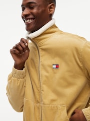 Tommy Jeans Yellow Washed Corduroy Zip-Thru Jacket - Image 4 of 6