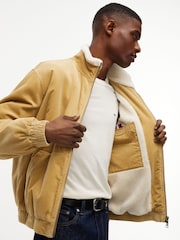 Tommy Jeans Yellow Washed Corduroy Zip-Thru Jacket - Image 5 of 6