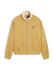 Tommy Jeans Yellow Washed Corduroy Zip-Thru Jacket - Image 6 of 6