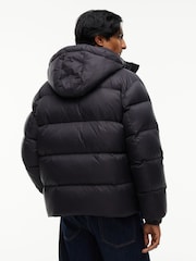 Tommy Jeans Black Relaxed Down Hooded Puffer Jacket - Image 2 of 7