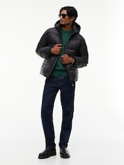Tommy Jeans Black Relaxed Down Hooded Puffer Jacket - Image 3 of 7