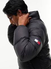 Tommy Jeans Black Relaxed Down Hooded Puffer Jacket - Image 4 of 7