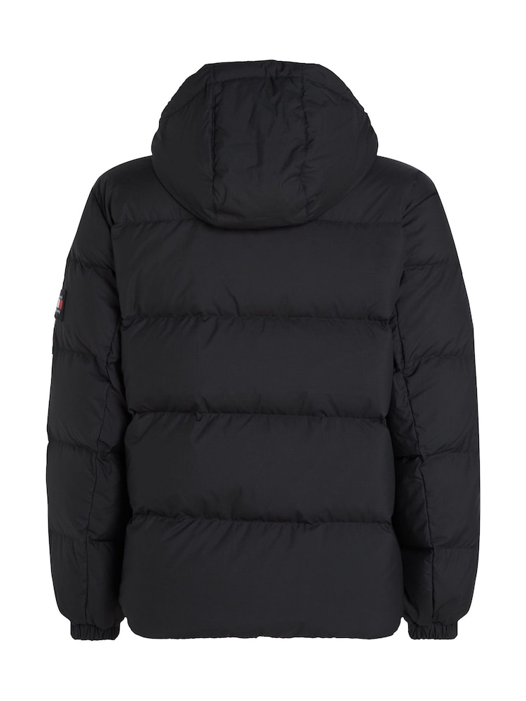 Tommy Jeans Black Relaxed Down Hooded Puffer Jacket - Image 7 of 7 Tommy Jeans Black Relaxed Down Hooded Puffer Jacket - Image 7 of 7