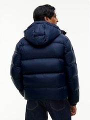Tommy Jeans Blue Relaxed Down Hooded Puffer Jacket - Image 2 of 7