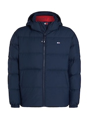 Tommy Jeans Blue Relaxed Down Hooded Puffer Jacket - Image 6 of 7